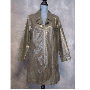 Monika Turtle Polyurethane Coated Linen Coat Sz S
